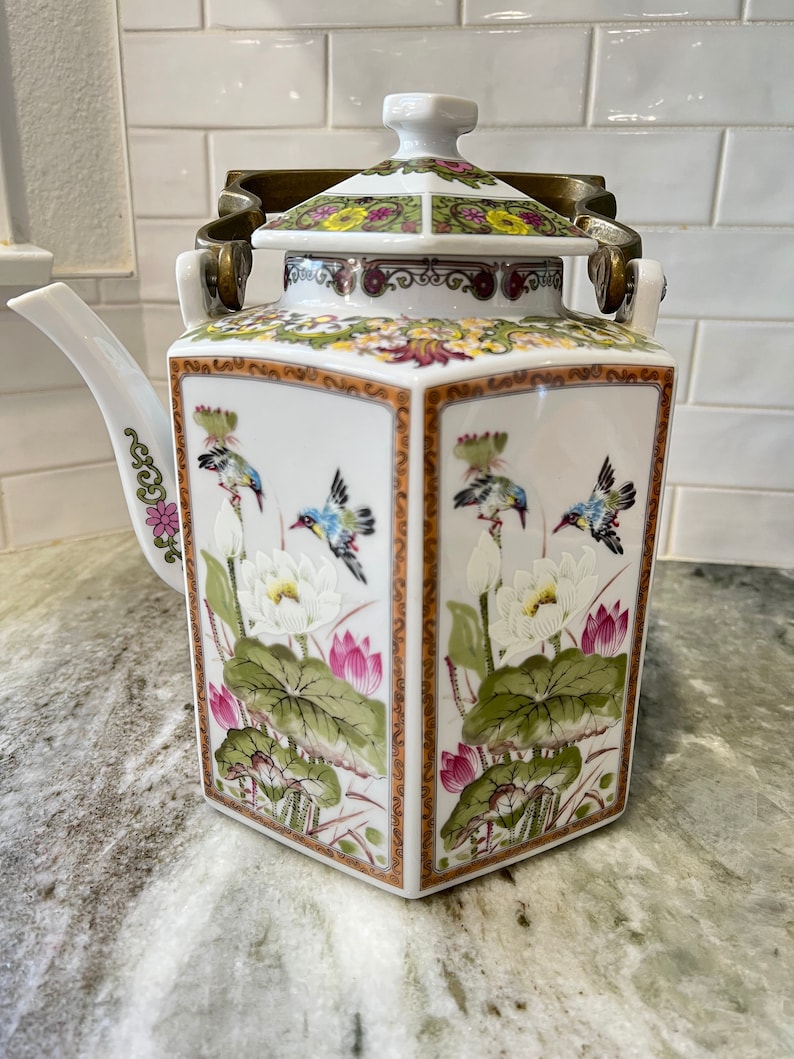 Japanese Porcelain Tea Kettle Etsy