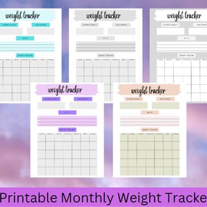 5 Stylish Monthly Weight Tracker PDFs for Download