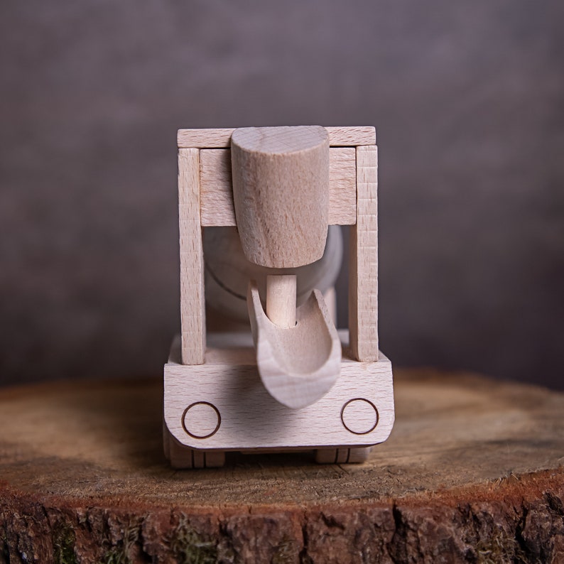 Hand-made wooden concrete mixer, 24 cm. A charming model for little construction enthusiasts. Safe, non-toxic . Made in Poland image 5