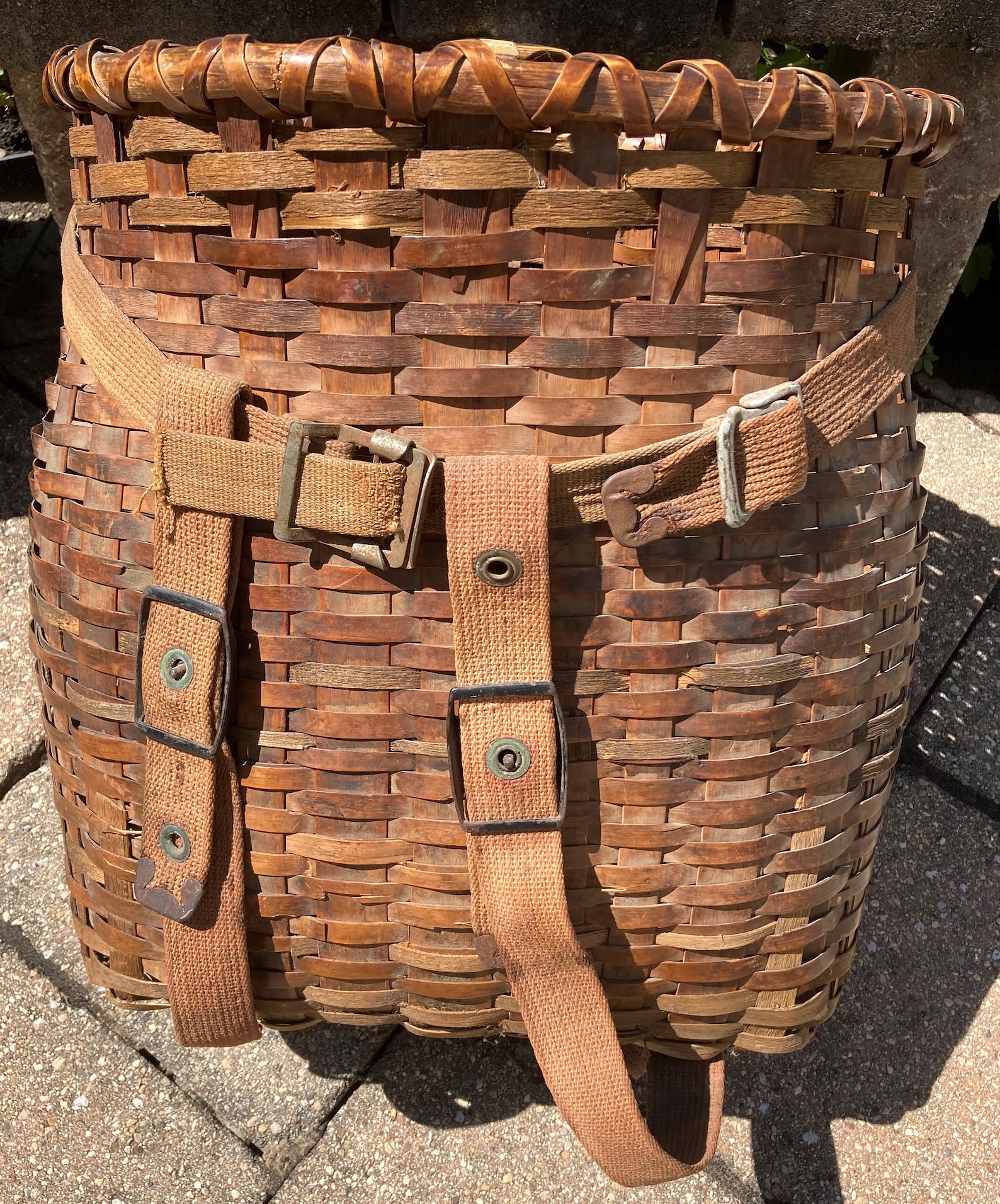 Antique Vintage Gathering Woven Basket | Etsy