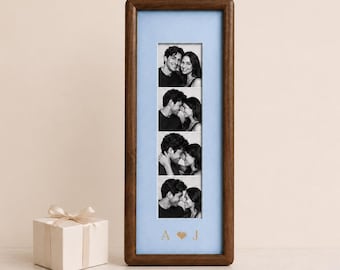 Fotolijst voor paar, aangepaste fotolijst fotohokje, fluwelen goudfolieprint, jubileumcadeau voor koppels, aandenken bruiloft