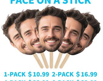 Face on a Stick,Custom Heads on a Stick,Bachelorette Party Decor,Big Heads Face for Birthday Parties,Groomsmen Gifts