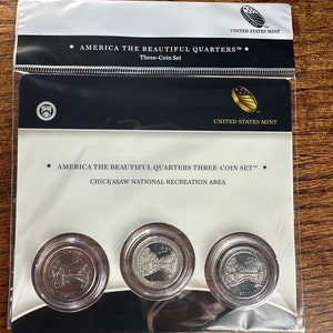 2011 Chicksaw National Recreation Area Quarter PDS ATB Sealed 3 Coin Set