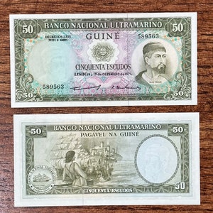 Portuguese Guinea 50 Escudos 1971 Colorful World Money Banknotes