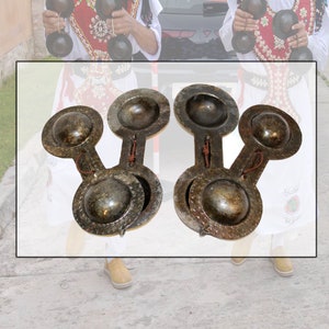 Old Moroccan Gnawa Qaraqueb Qraqeb Iron Castanets Handmade  Soulful Music and Gnawa Enthusiasts High Quality