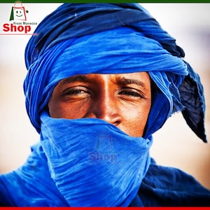 Long Tuareg Moroccan Scarf Ethnic Turban Sahara Berber Handmade Unisex Adult