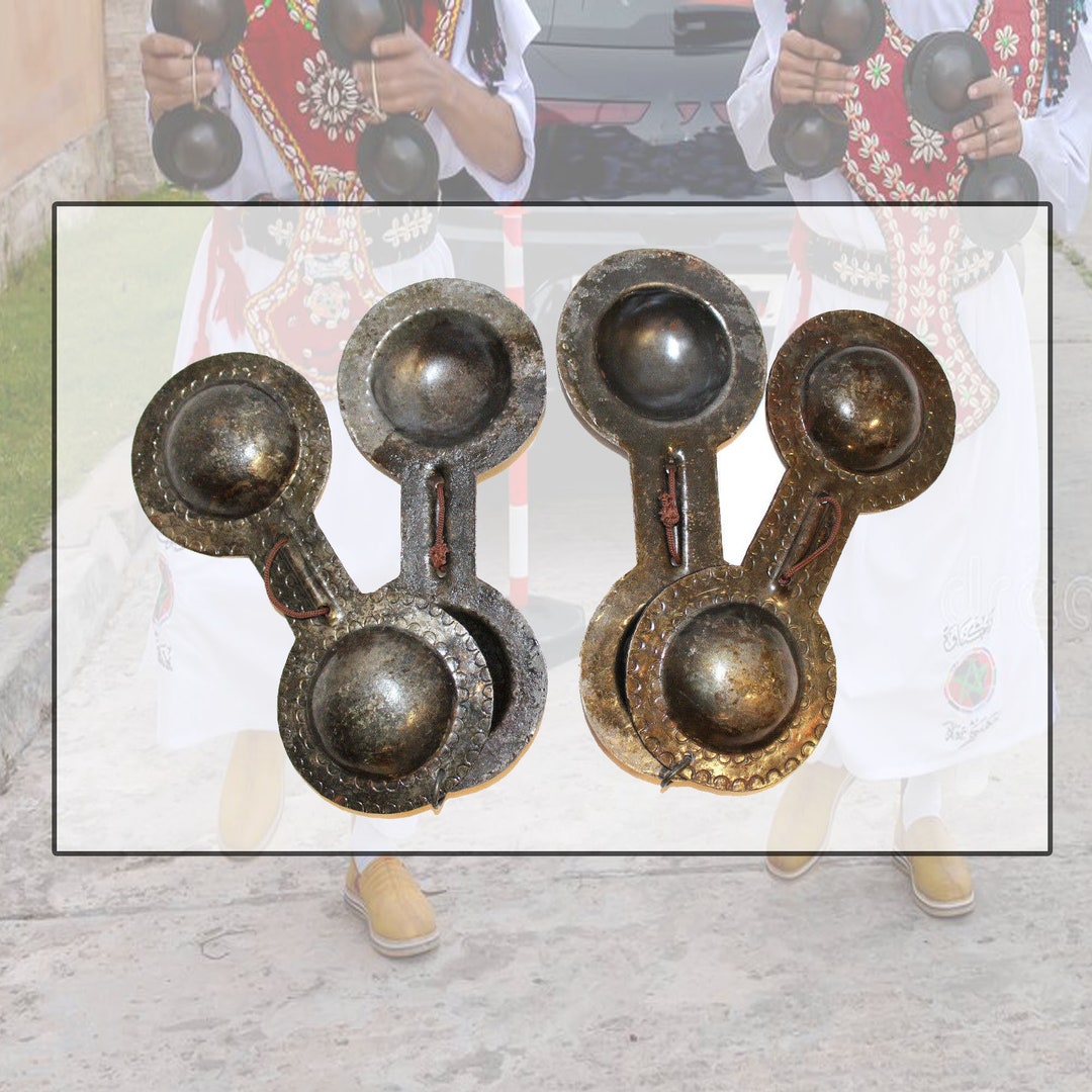 Qaraqueb Qraqeb Authentique Paire Marocaine Cymbales Castagnettes Gnawa ...