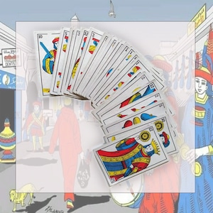 Cartes à jouer originales maroc, 40 cartes Karta jeu naipes marocain et espagnol CRD Tradionnal, Carta Ronda jouant