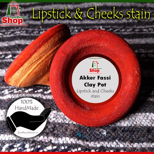 Moroccan Lipstick Aker Fassi Clay Pot With Akker Fassi Powder Etsy