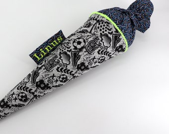 Cône scolaire en tissu personnalisé | Cône de bonbons | avec nom | Sports