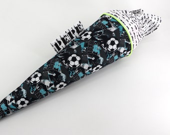 Cône scolaire en tissu personnalisé | Cône de bonbons | avec nom | Football