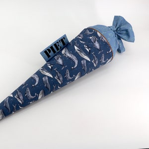 Personalized fabric school cone | Candy cone | with name | Wal Deep Dive