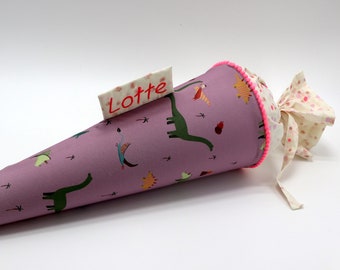 Personalized fabric school cone | Candy cone | with name | Dinosaurs