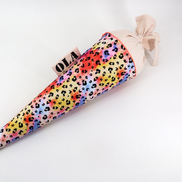Personalized fabric school cone | Leo | with name | for girls and boys