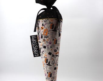 Personalized fabric school cone - Halloween