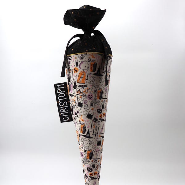 Personalized fabric school cone - Halloween