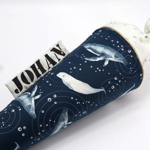 Cône scolaire en tissu personnalisé | cornet de sucre | baleine | avec nom | Filles Garçons
