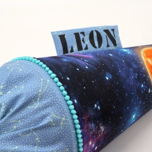 Personalized school bag made of fabric | Sugar cone | planets | with name | Girls boys