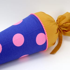 Cône scolaire en tissu personnalisé | cornet de sucre | avec nom | pois