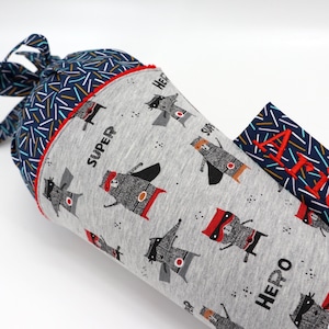 Cartable personnalisé en tissu | Cône de sucre | Super-héros | avec nom | Filles Garçons