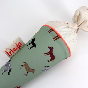 Cartable personnalisé en tissu - cheval rinand