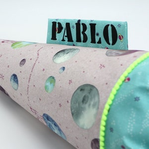 Cartable personnalisé en tissu | Cône de sucre | Espace | avec nom | Filles Garçons