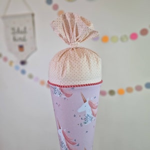 Cône scolaire en tissu personnalisé - licorne