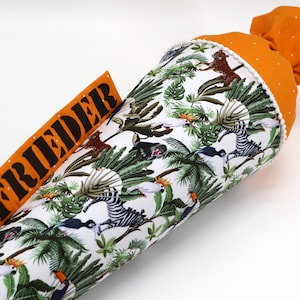Cornet d'école en tissu personnalisé - jungle