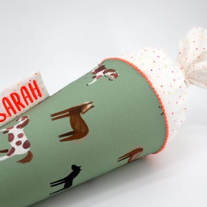 Cornet d'école en tissu personnalisé avec nom - Pferdi Konfetti