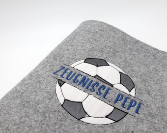 Personalisierte Zeugnismappe "Fußball" mit Namen