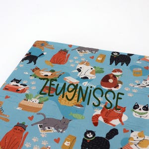 Carpeta de certificado personalizada "Gatos" con nombre