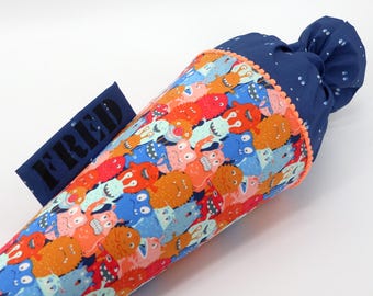 Personalized fabric school cone with name - Monster Ville