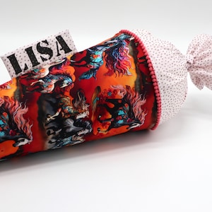 Personalized school cone made of fabric | Horses | with name
