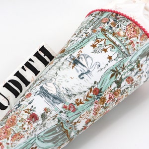 Cartable personnalisé en tissu | Cône de sucre | Cygne | avec nom | Filles Garçons