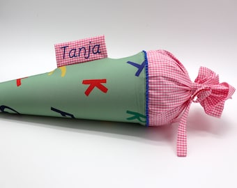 Personalized fabric school cone | Candy cone | with name | Monster ABC