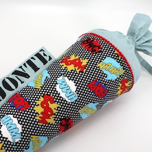 Cartable personnalisé en tissu | Cône de sucre | Bande dessinée | avec nom | Filles Garçons