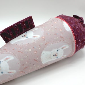 Cartable personnalisé en tissu | Cône de sucre | Lama | avec nom | Filles Garçons
