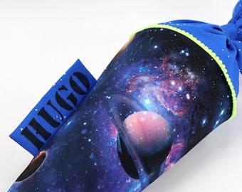 Personalized fabric school cone | Candy cone | Space | with name | Girls and boys