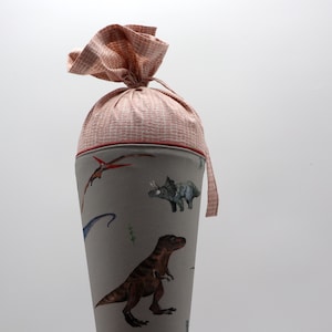 Cartable personnalisé en tissu | Cône de sucre | avec nom | Dinosaures