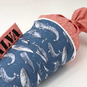 Cartable personnalisé en tissu | Cône de sucre | baleine | avec nom | Garçons filles