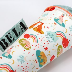 Cartable personnalisé en tissu | Cône de sucre | chien | avec nom | Filles Garçons