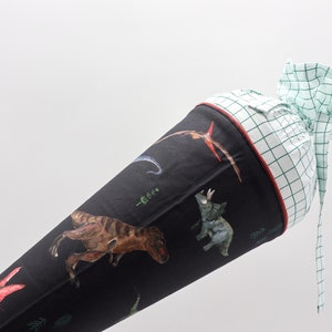 Cartable personnalisé en tissu | Cône de sucre | avec nom | Dinosaures