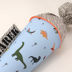 Cartable personnalisé en tissu | Cône de sucre | Dinosaures | avec nom | Filles Garçons