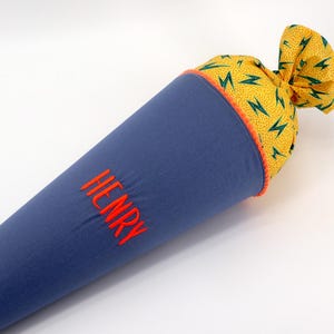 Cornet d'école en tissu personnalisé avec nom - Flash
