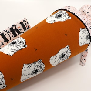 Cartable personnalisé en tissu | Cône de sucre | ours polaire | avec nom | Filles Garçons
