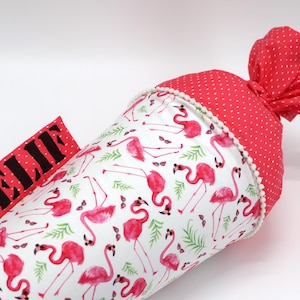 Cornet d'école en tissu personnalisé - Oiseau Tropical