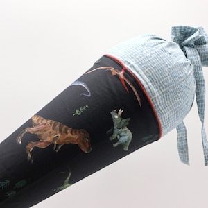 Cartable personnalisé en tissu | Cône de sucre | avec nom | Dinosaures