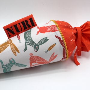 Cartable personnalisé en tissu | Cône de sucre | avec nom | lièvre