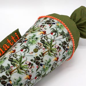 Cône scolaire en tissu personnalisé | cornet de sucre | toucan | par nom