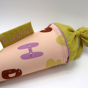 Cartable personnalisé en tissu | Cône de sucre | avec nom | Monstre ABC